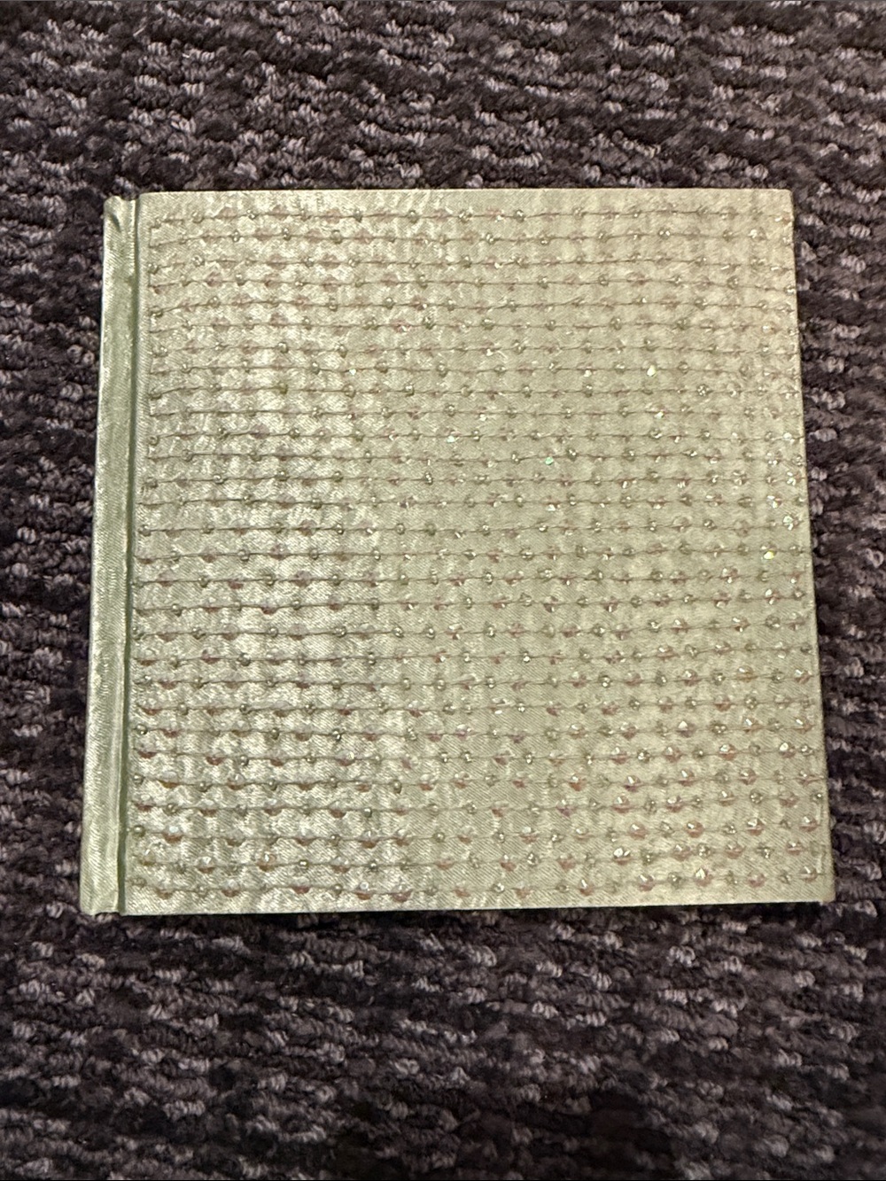 Sparkling Light Green Embellished Hardcover notebook 7x7